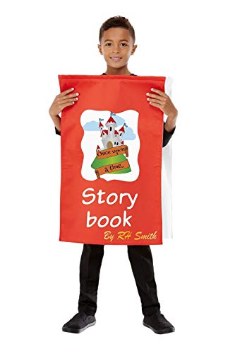 Smiffys 55044ML Book Costume, Unisex Children, Red, M to L - Age 8-12 years