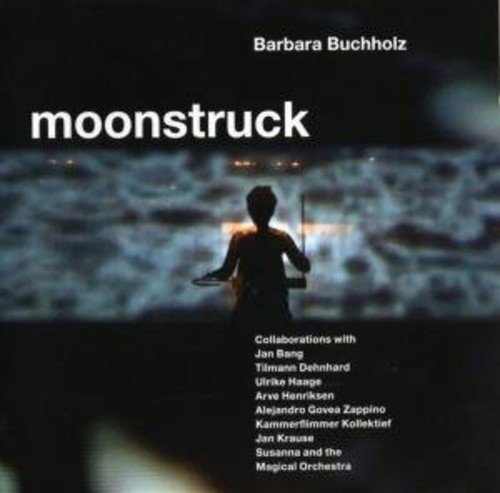 "CD cover with silhouette of a theremin player against a moonlit, cloudy sky."
