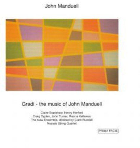 "CD cover with abstract geometric pattern in orange, green, and purple on white background."