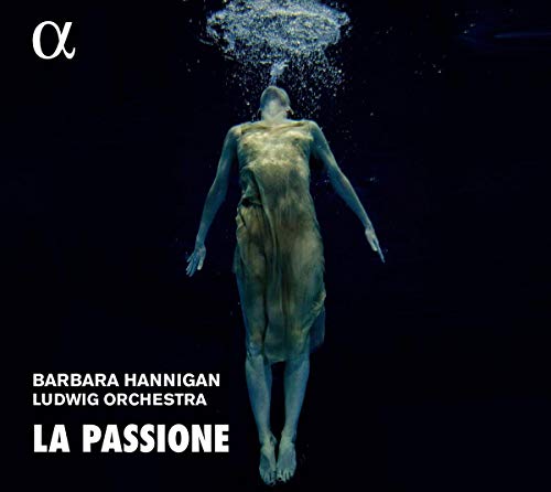 A classical music CD cover featuring a woman underwater, surrounded by bubbles, against a black background.