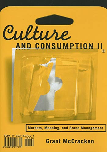 The image depicts a yellow book cover with a barcode and the title "Culture and Consumption II". A concise, descriptive alt text for this image is: "Yellow book cover with plastic packaging and barcode."