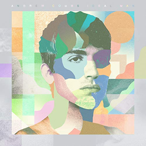 "Album cover with a man's portrait in multicolored abstract shapes."