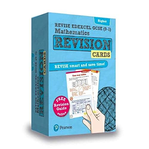 Pearson REVISE Edexcel GCSE (9-1) Maths Higher Revision Cards (with free online Revision Guide): for home learning, 2022 and 2023 assessments and exams (REVISE Edexcel GCSE Maths 2015)