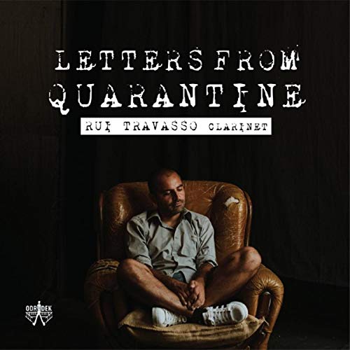 "Album cover with man sitting in a chair, text 'Letters from Quarantine' above."