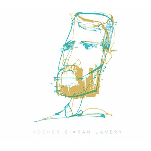Album cover with abstract line drawing of a man's face in blue and gold.