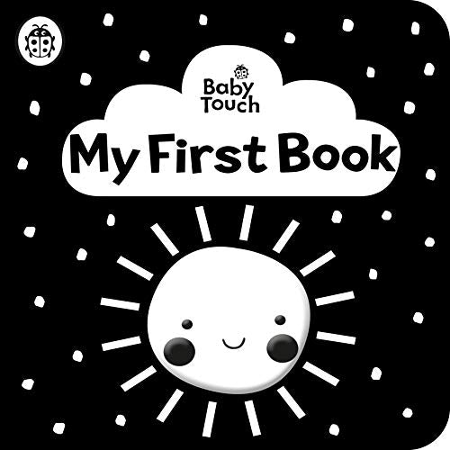 Black book cover with white polka dots and a smiling sun illustration.