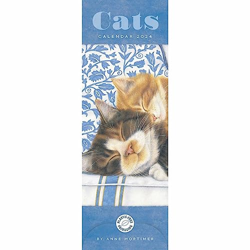 Cats By Anne Mortimer Slim Calendar 2024