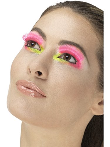 Smiffys 48081 Neon Pink 80s Party Eyelashes