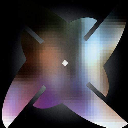 "CD cover with abstract, multicolored design featuring a central white diamond shape."