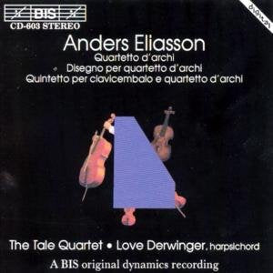 "CD cover with black background, violins, and white text featuring Anders Eliasson's name."