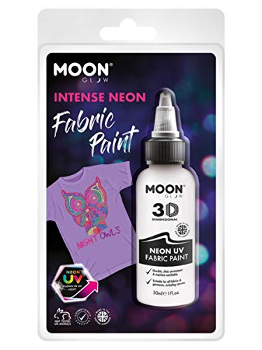 Smiffys Moon Glow - Neon UV Intense Fabric Paint, White
