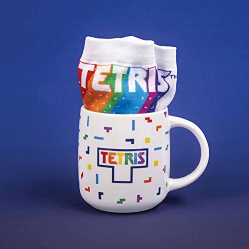 Fizz Creations Tetris Mug & Sock Set Retro Gaming Gift Set. Includes 450ml Capacity Ceramic Mug & One-Size-Fits-All Tetris Socks in Gift Box. Officially Licensed Tetris Merchandise.