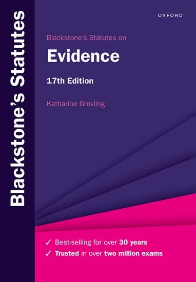 Blackstone's Statutes on Evidence (Blackstone's Statute Series)