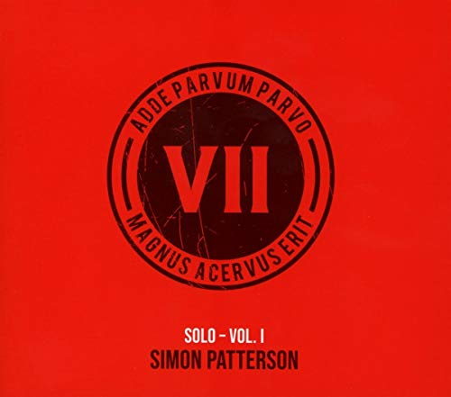 Red album cover with black circle, Roman numeral VII, and text "Simon Patterson".