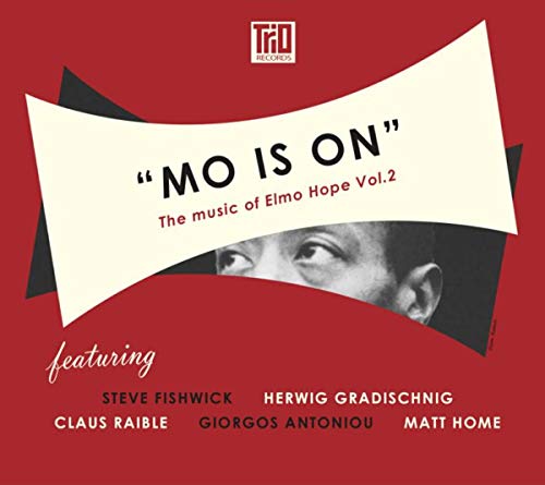 Red album cover with a black-and-white portrait and white banner featuring text "Mo is On".