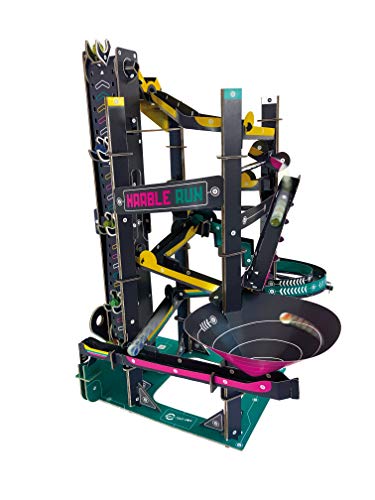 Build Your Own Cardboard Marble Run - Create a Fully Functioning Cardboard Marble Run - Includes x10 swirly glass marbles - For Kids Ages 10+ - Sustainable Slot Together Kit - Educational & STEM