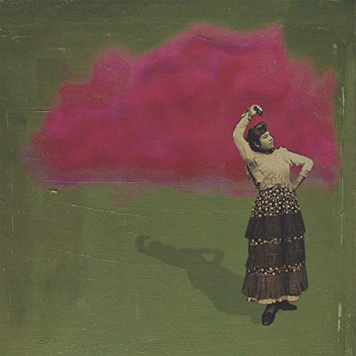 A woman holding a microphone, with a pink cloud behind her, on a vinyl record cover.