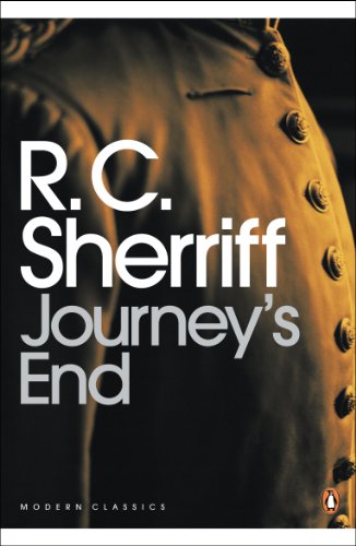 Book cover with sepia-toned military coat and "Journey's End" title in white text.