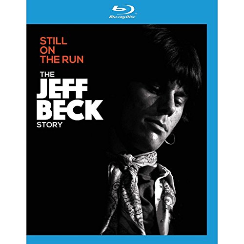 "Blu-ray cover featuring black and white photo of Jeff Beck with text."