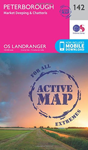 Landranger Active (142) Peterborough, Market Deeping & Chatteris (OS Landranger Active Map)