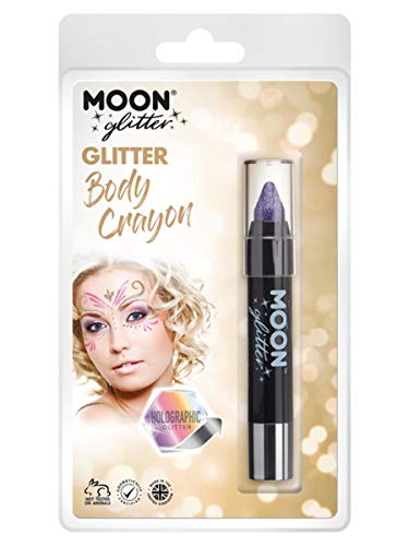 Smiffys Moon Glitter Holographic Body Crayons, Purple