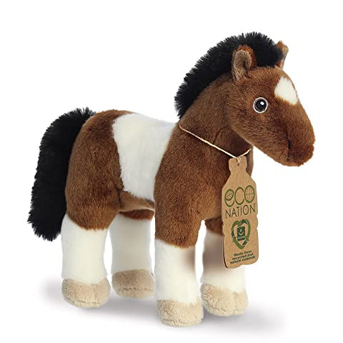 AURORA, 35051, Eco Nation Horse, 11In, Recycled Soft Toy, Multi-Coloured