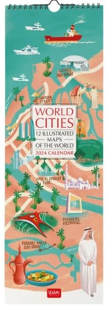 Legami - Wall Calendar 2024, 12 Months and Annual Planner 2025, Space for Notes and Notes, Number of the Week, Zodiac Signs and International Holidays, Single Cellophaning, 16x49cm