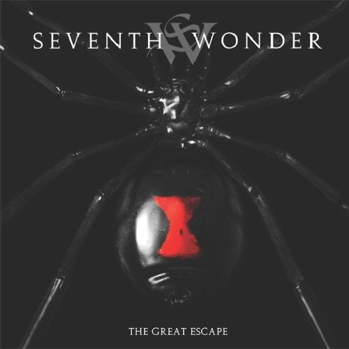 "Album cover featuring a black spider with a red hourglass on its abdomen."