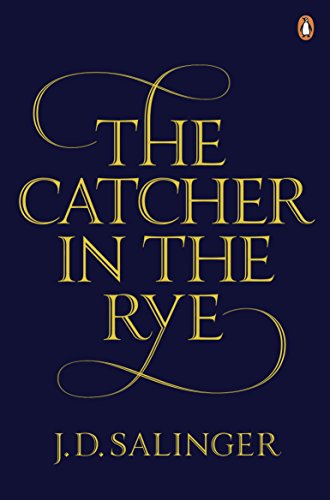 Book cover of "The Catcher in the Rye" by J.D. Salinger, yellow and orange design.