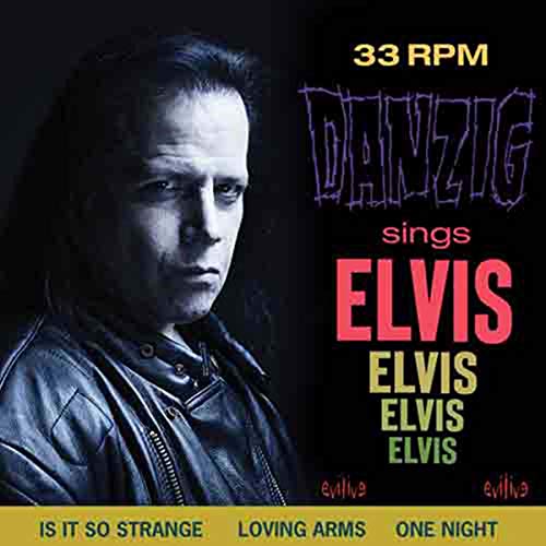 "Danzig Sings Elvis" CD cover featuring a black-and-white portrait of Danzig.