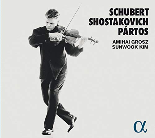 "Album cover featuring a man playing the violin, with text and a logo."