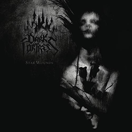 Black and white album cover with a man's torso and castle logo.