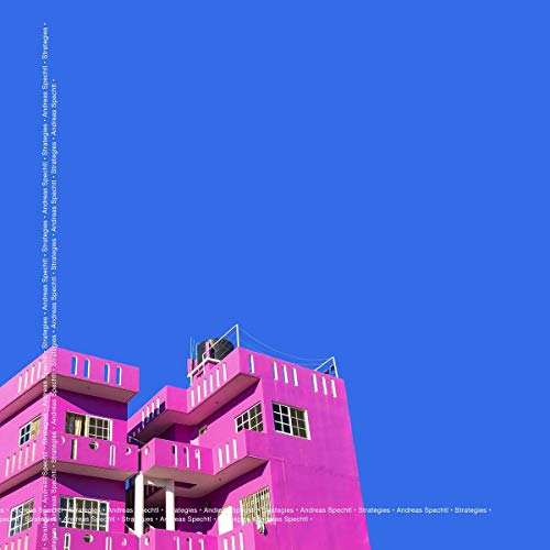CD album cover featuring a pink building against a blue sky.