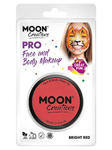 Moon Creations Pro Face Paint Cake Pot Bright Red