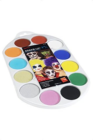 Smiffys Make-Up FX 12 Colour Palette Aqua - Adult Unisex