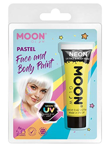 Smiffys Moon Glow Pastel Neon UV Face Paint, Yellow