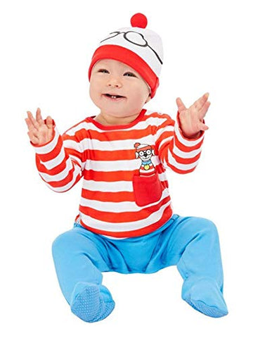 Wheres Wally? Baby Costume Red and White - MALE