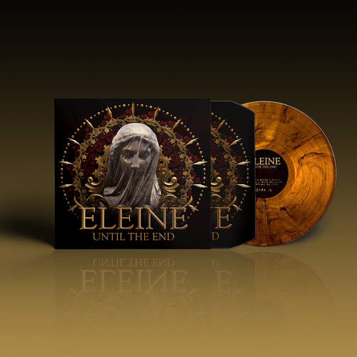 A vinyl record cover featuring a veiled stone statue surrounded by ornate gold frame.