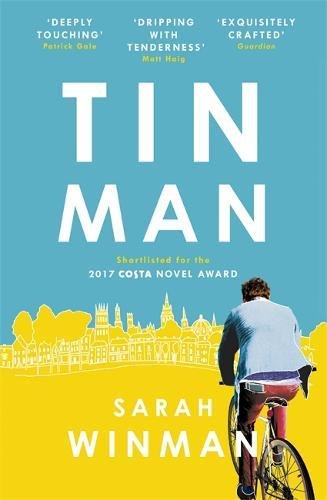 Book cover with green background, bicycle with red dress, and sunflowers around the edges.