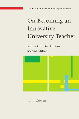 Book cover with title "On Becoming an Innovative University Teacher" and abstract green design.