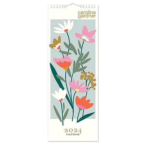 2024 Caroline Gardner Meadow Slim Wall Calendar Month To View