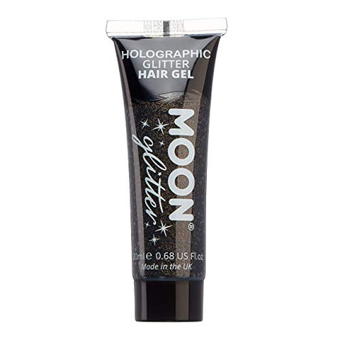 Holographic Glitter Hair Gel by Moon Glitter - 20ml - Black