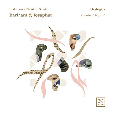 A CD cover featuring six Buddha heads with ribbons on a white background.