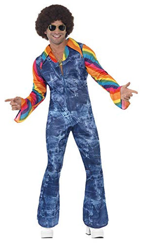 Smiffys Groovier Dancer Costume, Blue, L - Size 42 inch-44 inch