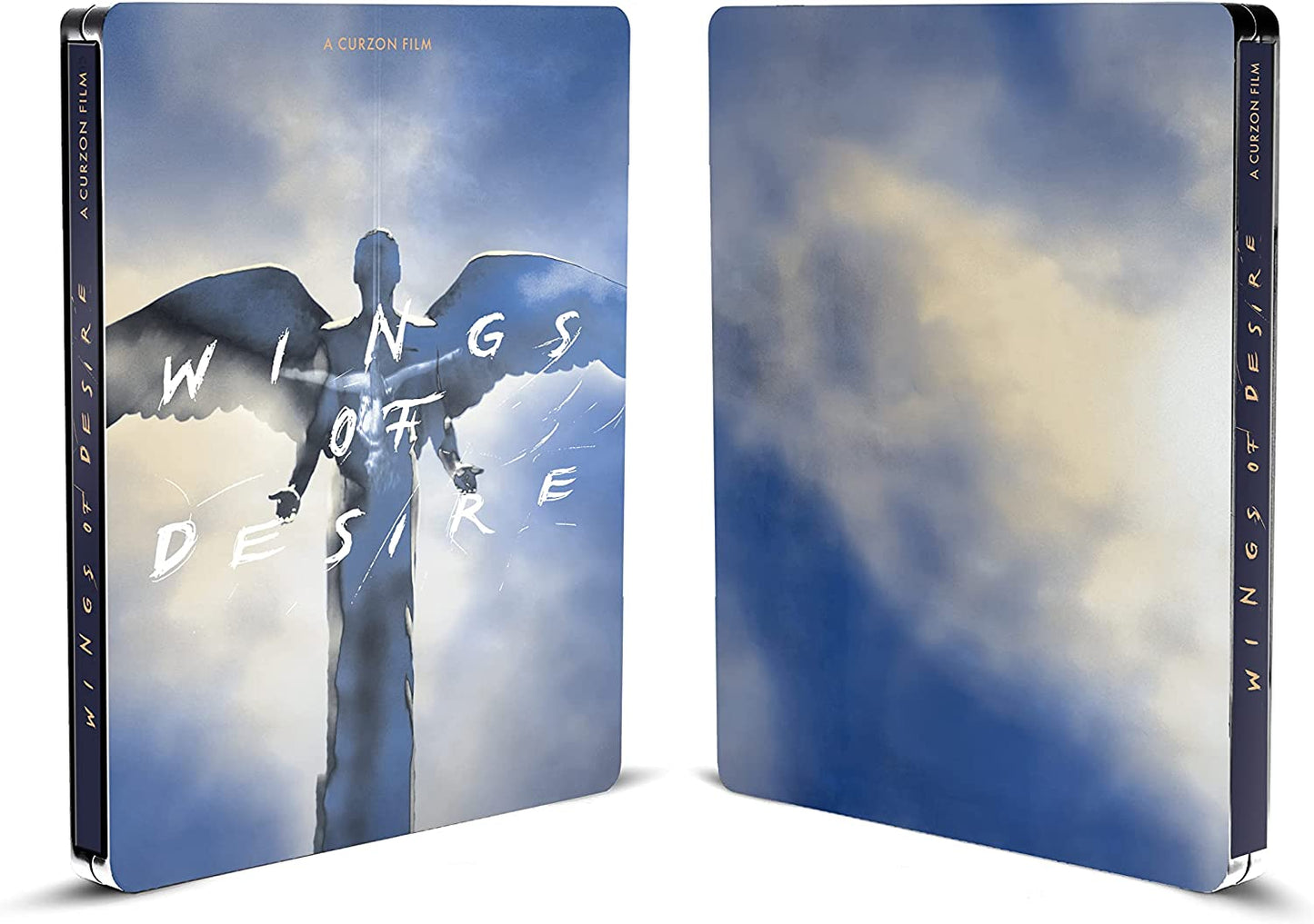 "Wings of Desire" Blu-ray steelbook case with angel artwork on the front, shown from front and back.