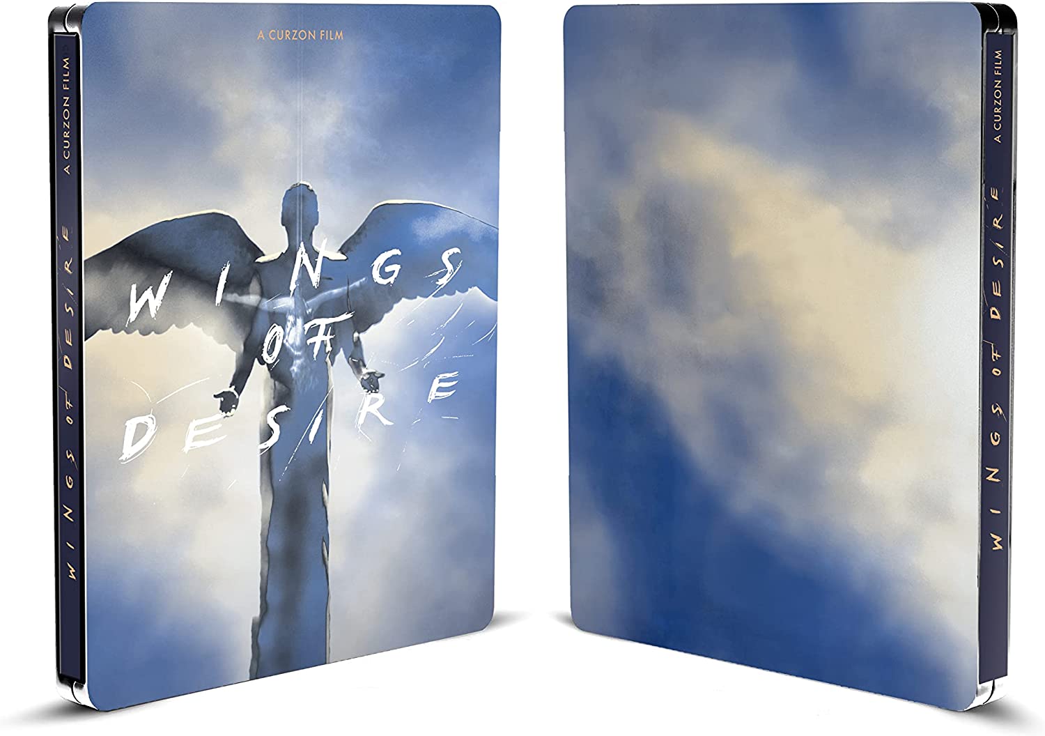 "Wings of Desire" Blu-ray steelbook case with angel artwork on the front, shown from front and back.