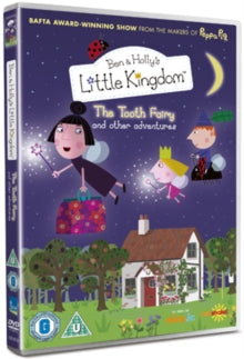 "Cartoon DVD cover featuring a fairy, princess, and boy, with a dark blue background."