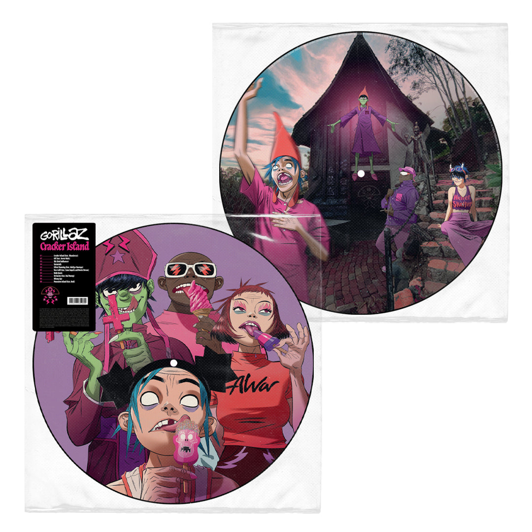 "Picture disc vinyl record with cartoon characters, packaged in a clear sleeve with label."