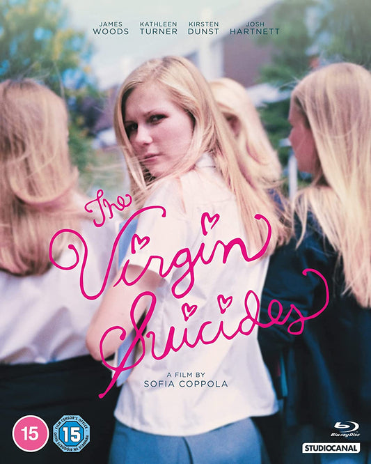 "The Virgin Suicides" Blu-ray cover featuring a blonde girl surrounded by three others.