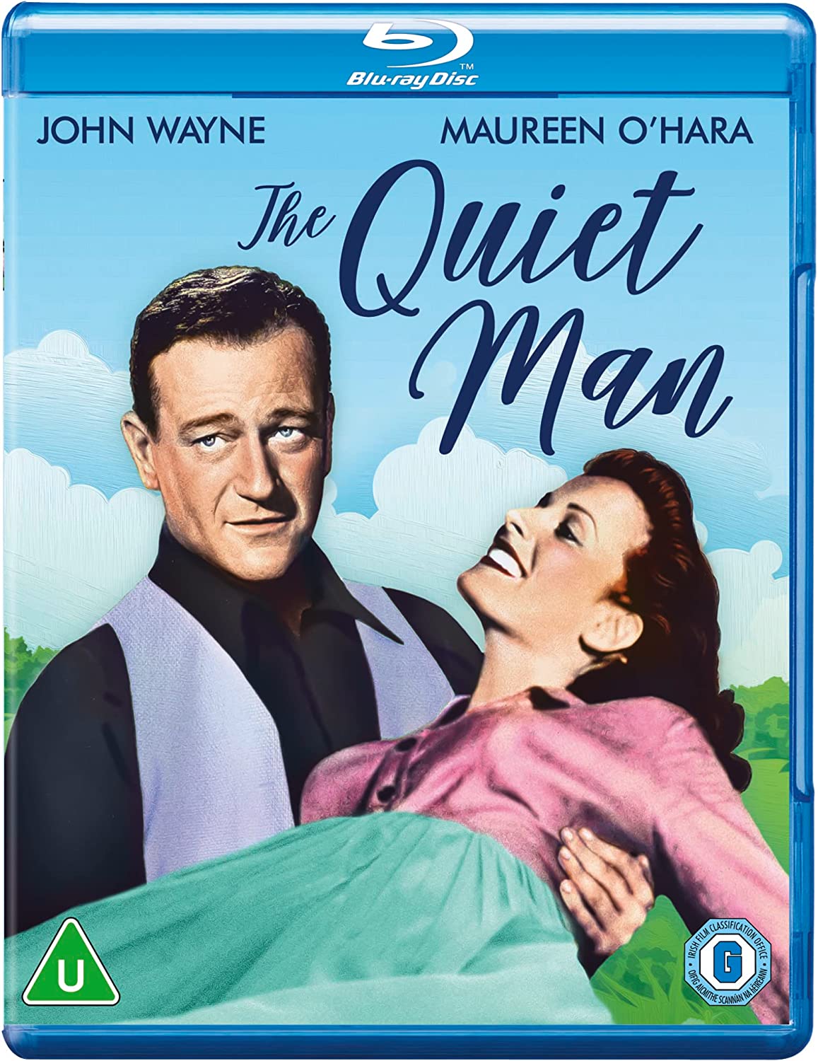 "The Quiet Man" Blu-ray case with John Wayne and Maureen O'Hara on cover.